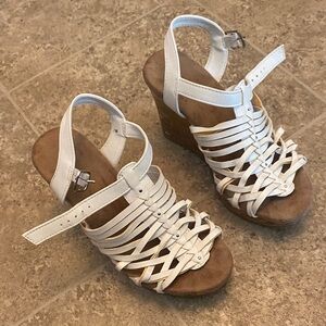 Women's White Wedge Sandals